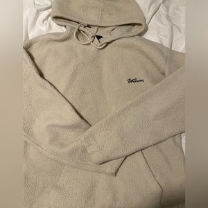 men’s volcom cream coloured sherpa hoodie size s